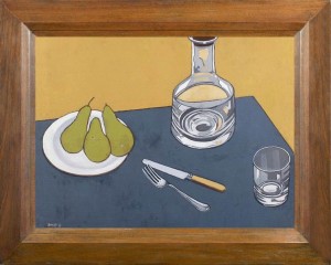 DUNCAN MORRIS OPPENHEIM - Still life with decanter & a plate of pears