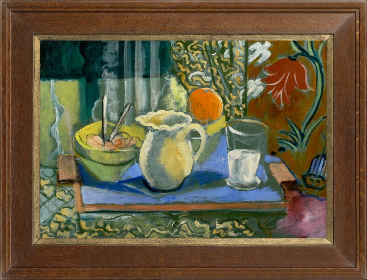 EUROPEAN SCHOOL Still life with a tray, fruit and a jug